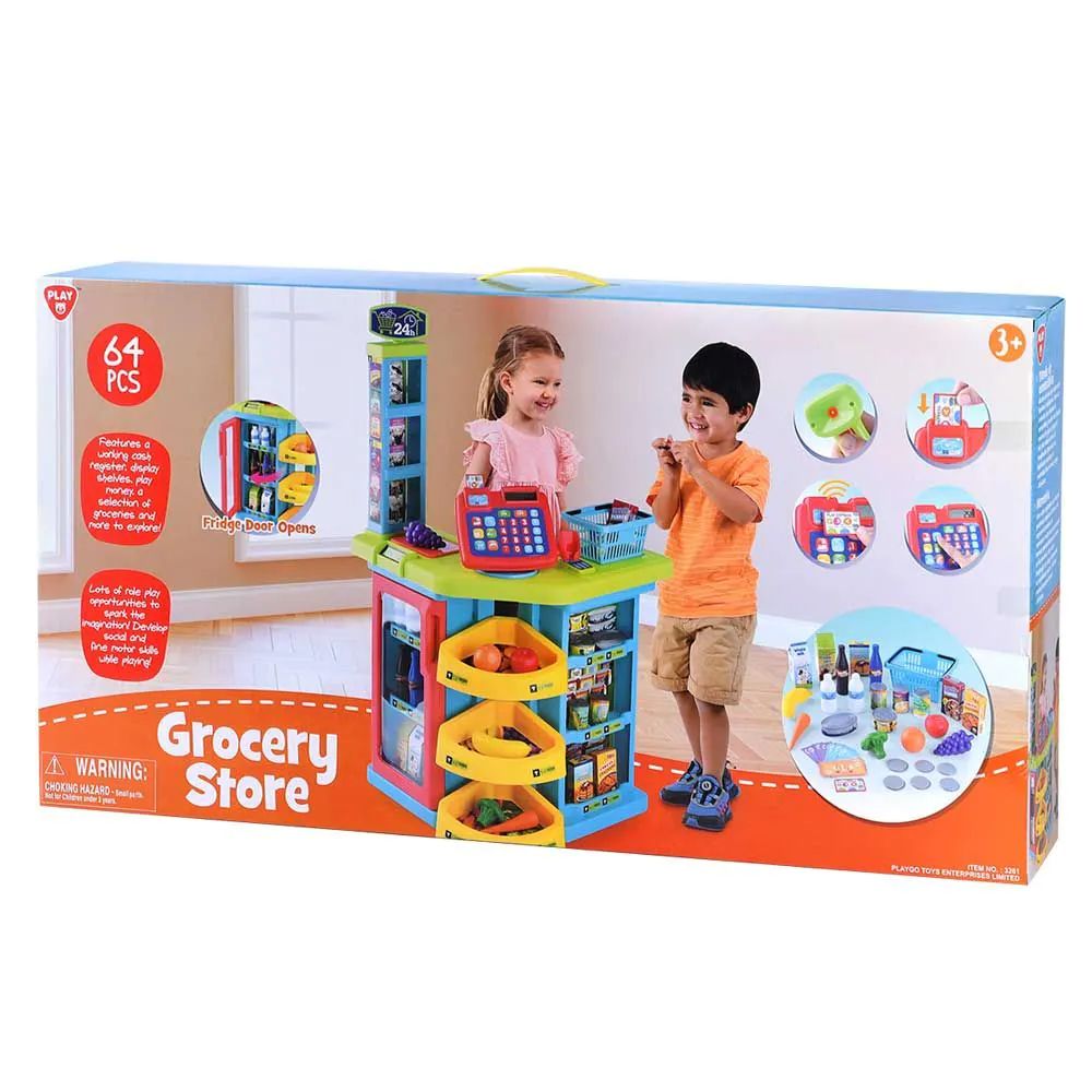 Set de joaca magazin alimentar cu casierie PlayGo 64 piese - poza 2