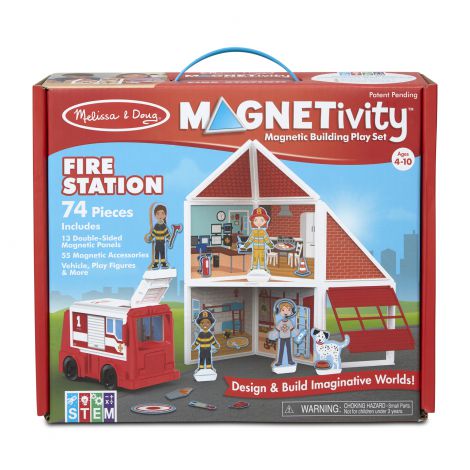 Set de joaca magnetic Statia de Pompieri- Melissa & Doug - poza 3