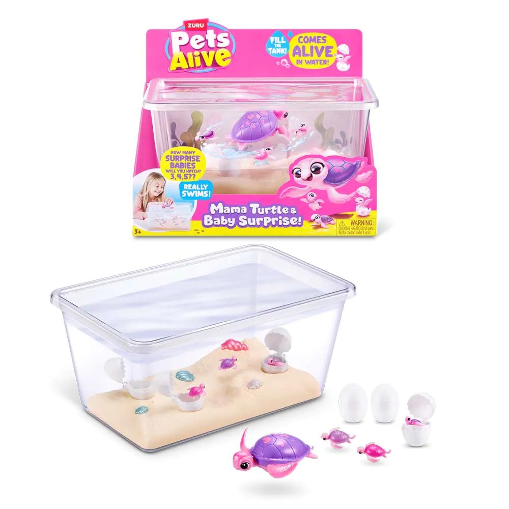 Set de joaca Mama Testoasa cu Pui Surpriza Pets Alive Zuru