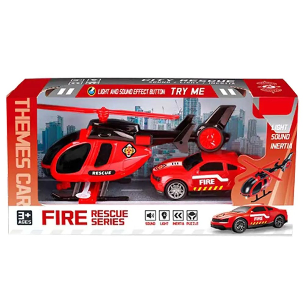 Set de joaca masina pompieri si elicopter Ocie - poza 1