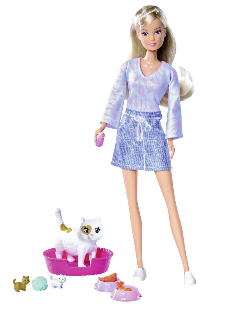 Set de joaca papusa Steffi Love cu pisica si doi pisoiasi - poza 1