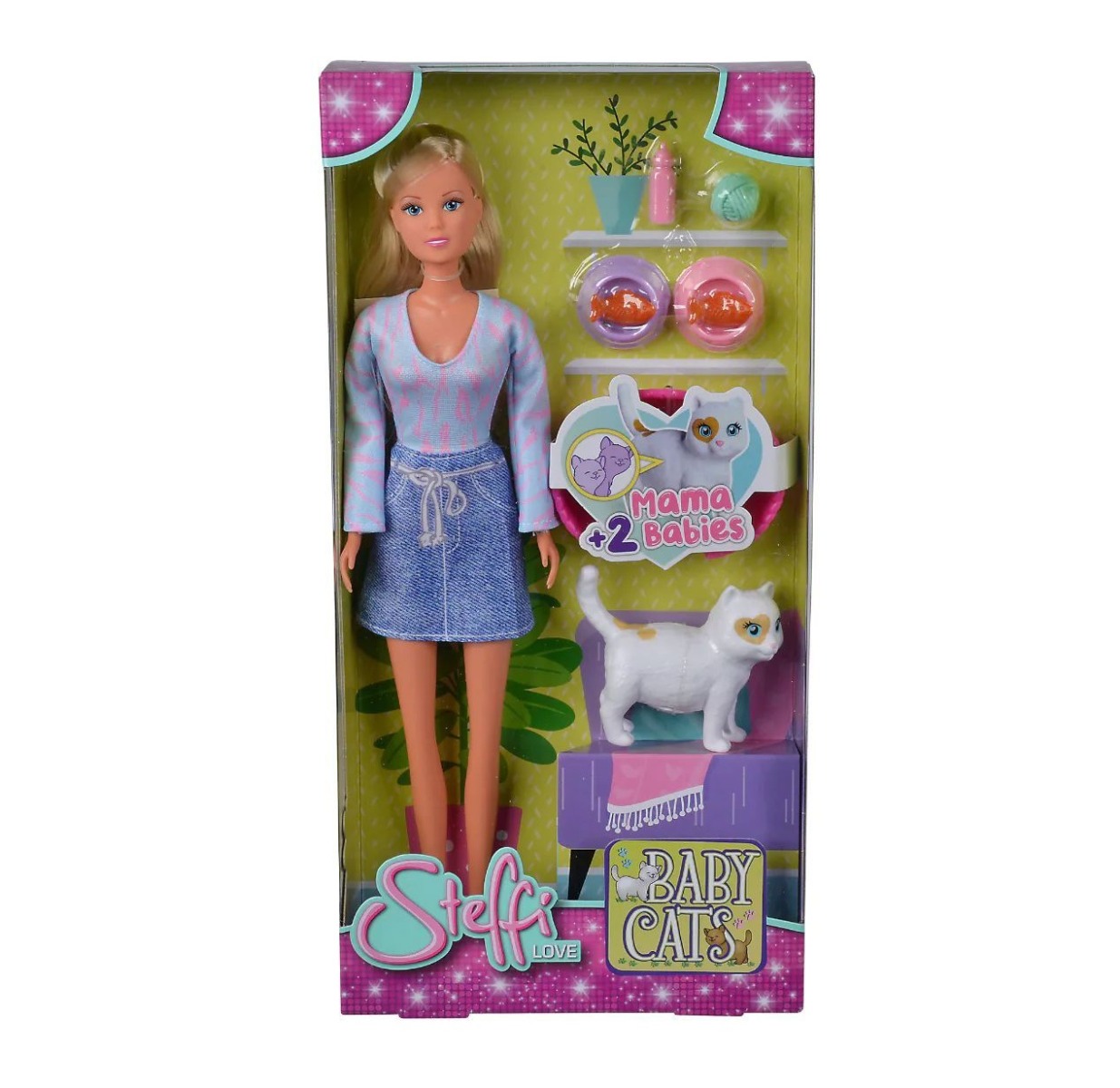 Set de joaca papusa Steffi Love cu pisica si doi pisoiasi - poza 2