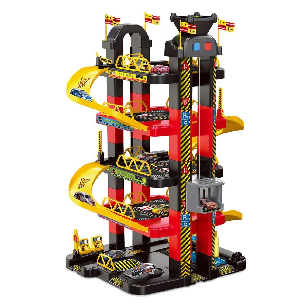 Set de joaca Parcare cu 5 niveluri, lift si 10 masinute 43x22x74 cm - poza 1