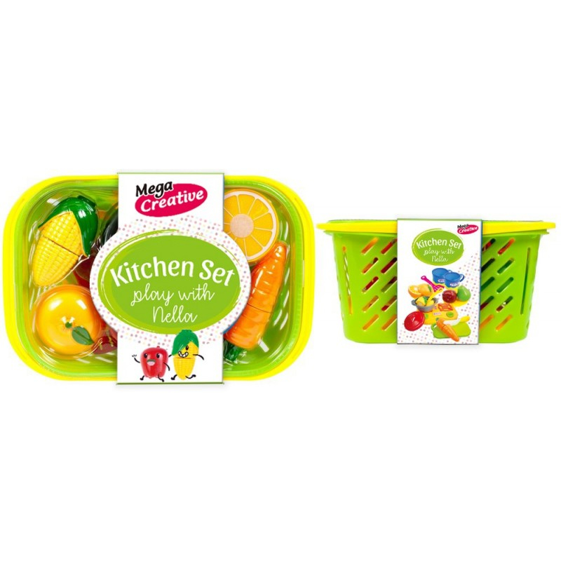 Set de joaca pentru copii cos cu alimente si ustensile ,3 ani