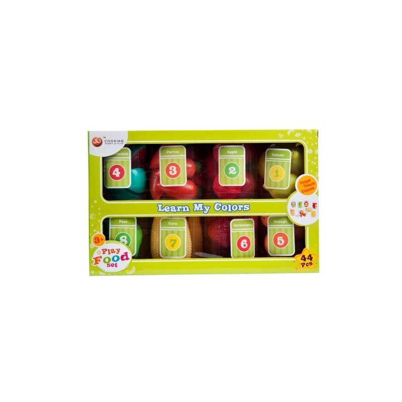 Set de joaca pentru invatarea fructelor si legumelor, plastic, 44 piese, +3 ani