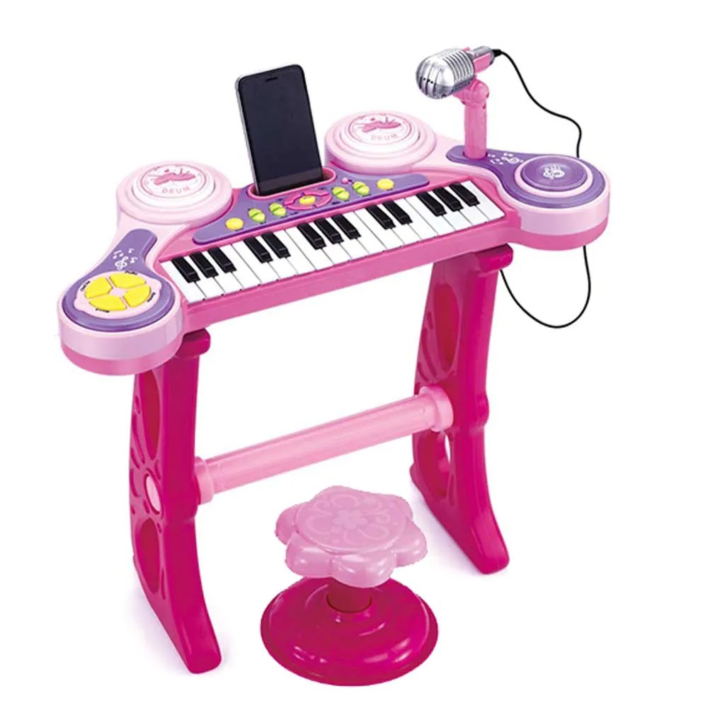 Set de joaca pian cu microfon si scaunel Ocie OTE0672518 - poza 1