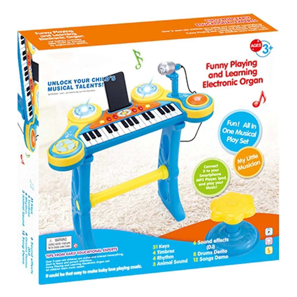 Set de joaca pian cu microfon si scaunel Ocie OTE0672518 - poza 2