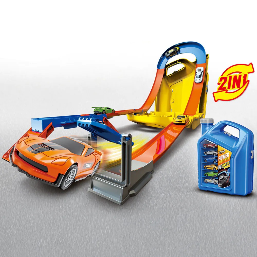 Set de joaca Pista cu 6 Masini in Cutie Depozitare STreet COnvoy - poza 2