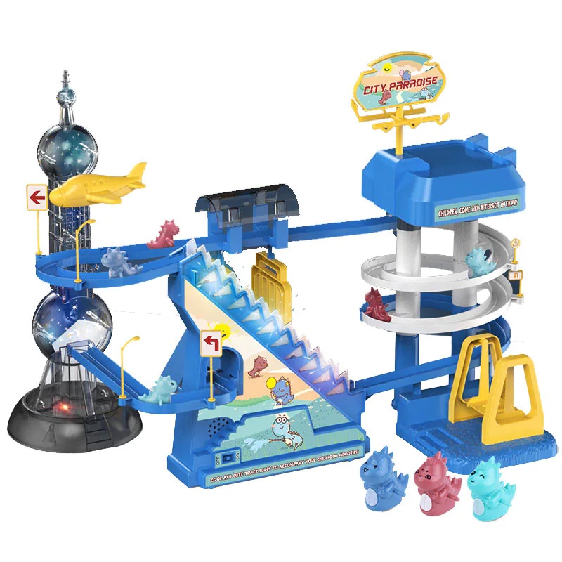 Set de joaca pista cu dinozauri diverse culori - poza 1