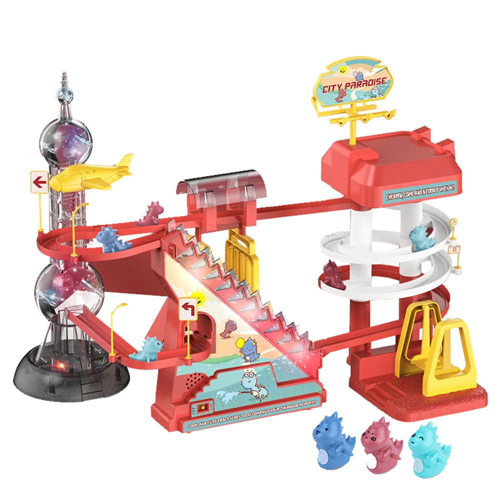 Set de joaca pista cu dinozauri diverse culori - poza 2