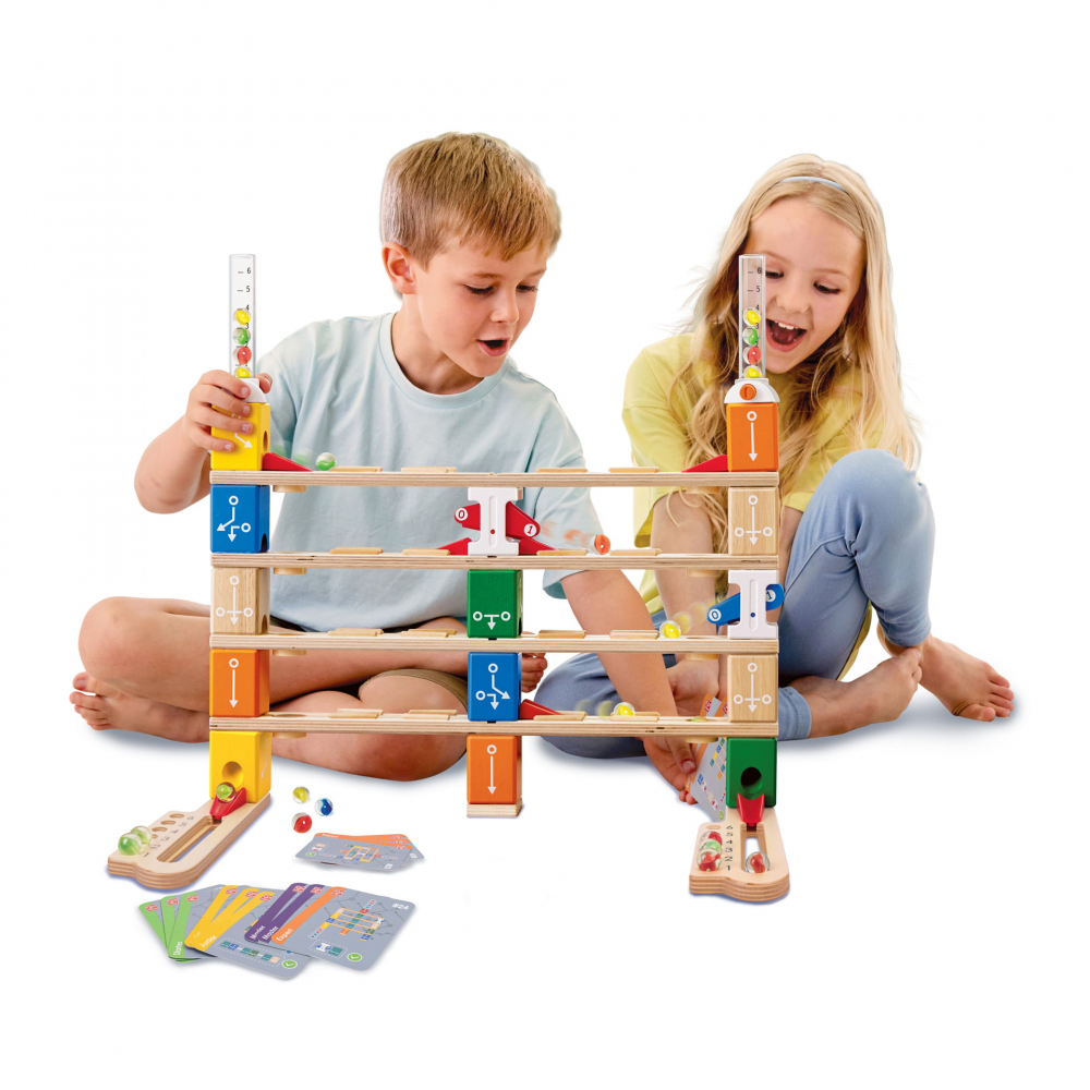 Set de joaca Quadrilla -Set de codare de baza cu 90 de piese si 40 bile (125 piese), +6 ani