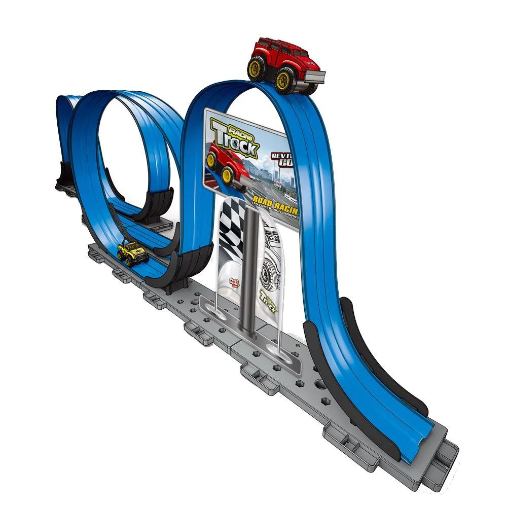 Set de joaca Racing Track Road Racing cu 2 bucle si 1 masinuta 22.5 x 135 x 34.5 cm - poza 1