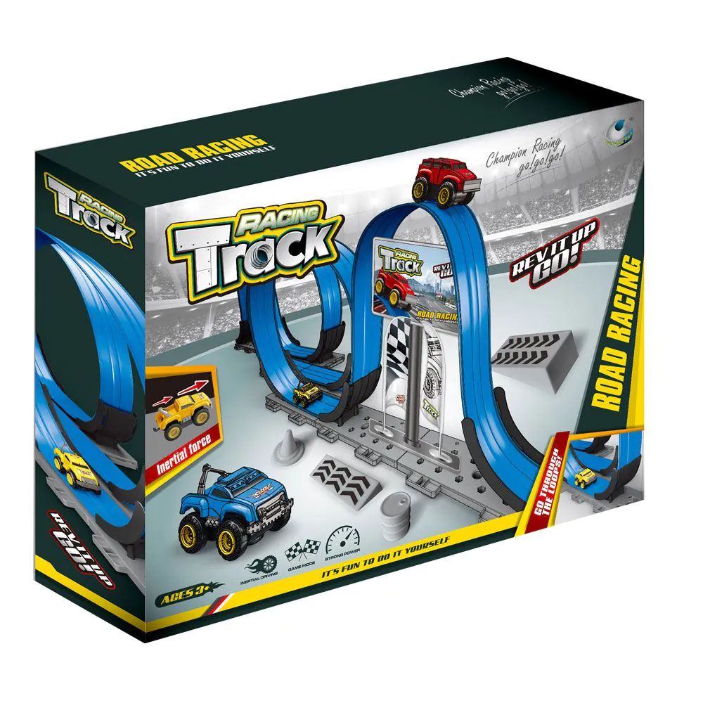 Set de joaca Racing Track Road Racing cu 2 bucle si 1 masinuta 22.5 x 135 x 34.5 cm - poza 2