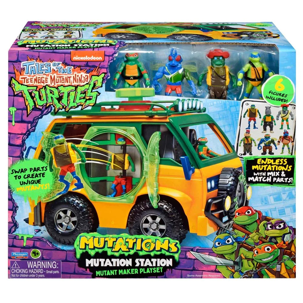 Set de Joaca Rulota Testoaselor Ninja cu 6 figurine Tales of the TMNT Mutation Station - poza 2
