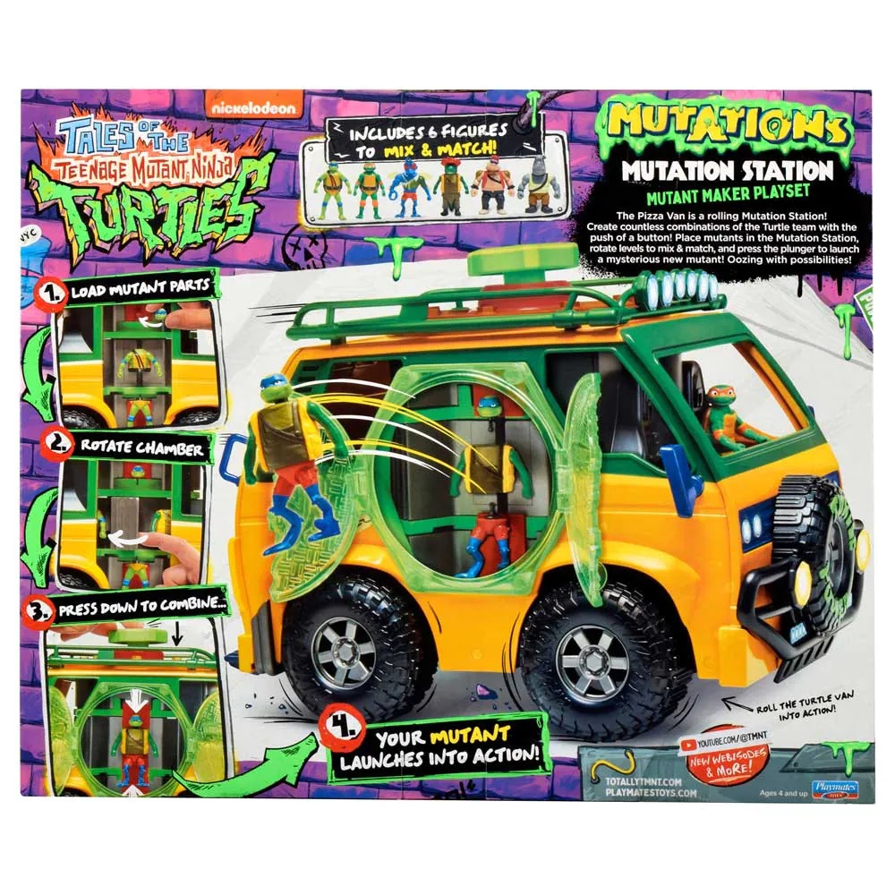 Set de Joaca Rulota Testoaselor Ninja cu 6 figurine Tales of the TMNT Mutation Station - poza 4