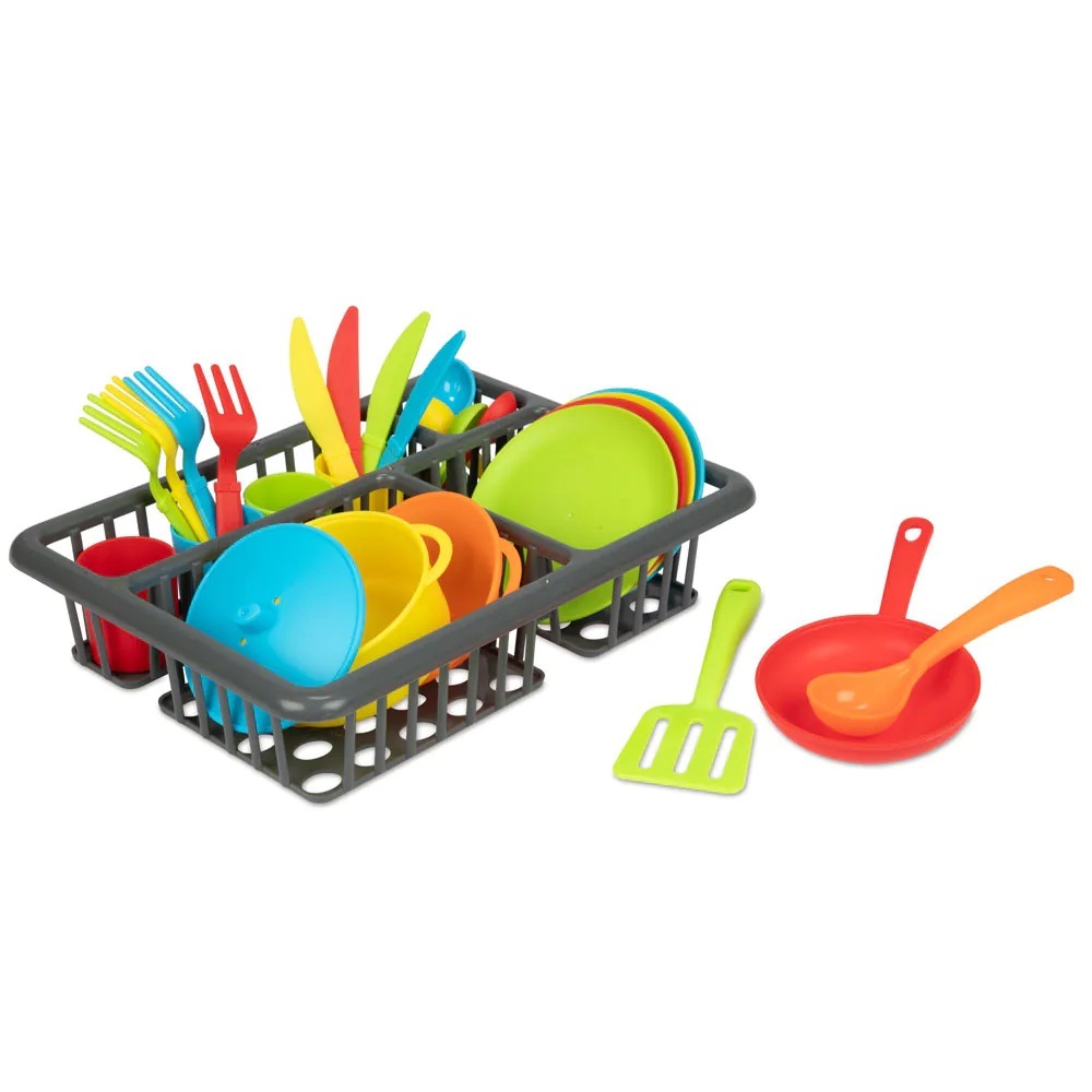 Set de joaca scurgator de vase cu tacamuri si vesela Ttoys 27 piese - poza 1
