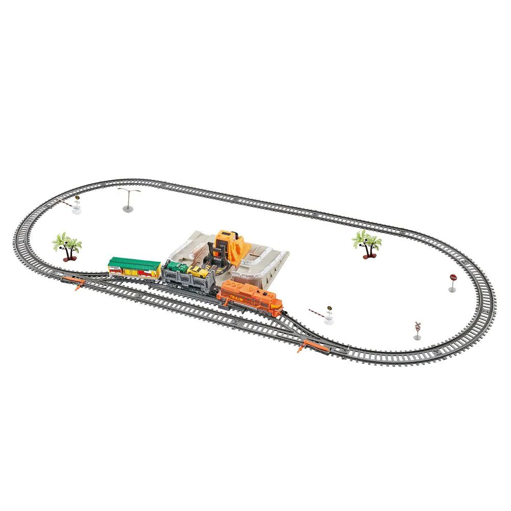 Set de joaca tren cu vagon transportator auto 300 cm Power Train World - poza 1