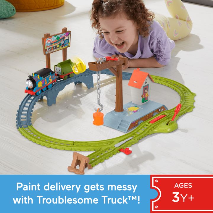 Set de joaca trenulet motorizat Fisher Price Thomas and Friends Paint Delivery - poza 2