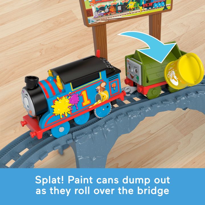 Set de joaca trenulet motorizat Fisher Price Thomas and Friends Paint Delivery - poza 3
