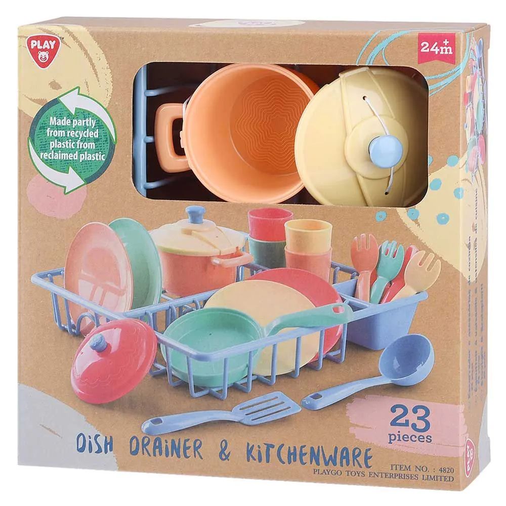Set de joaca uscator de vase bucatarie PlayGo 23 piese - poza 2