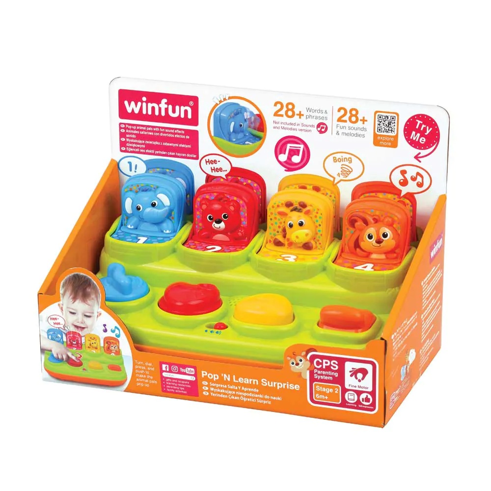 Set de joaca Winfun Pop-up Animale Pop N Learn 6 luni+ - poza 3
