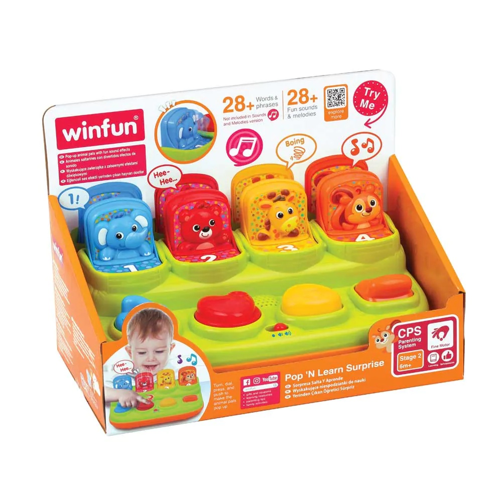 Set de joaca Winfun Pop-up Animale Pop N Learn 6 luni+ - poza 4