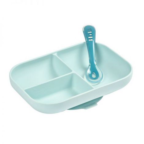 Set de masa silicon Beaba 2 piese Bleu - poza 1