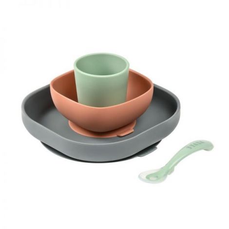 Set de masa silicon Beaba 4 piese Mineral - poza 1