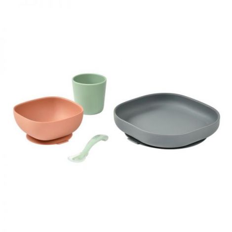 Set de masa silicon Beaba 4 piese Mineral - poza 2