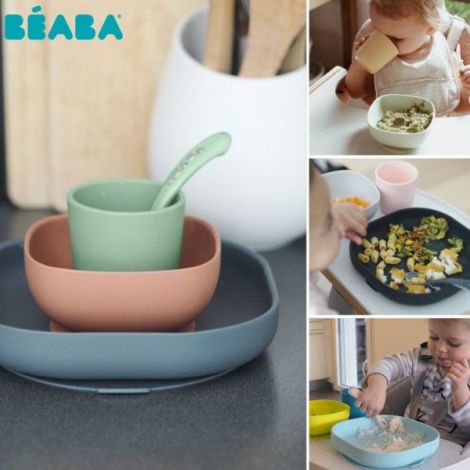 Set de masa silicon Beaba 4 piese Mineral - poza 5