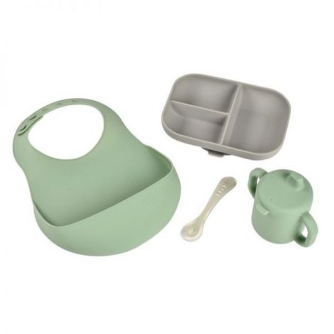 Set de masa silicon Beaba Essentials Grey Sage Green - poza 1