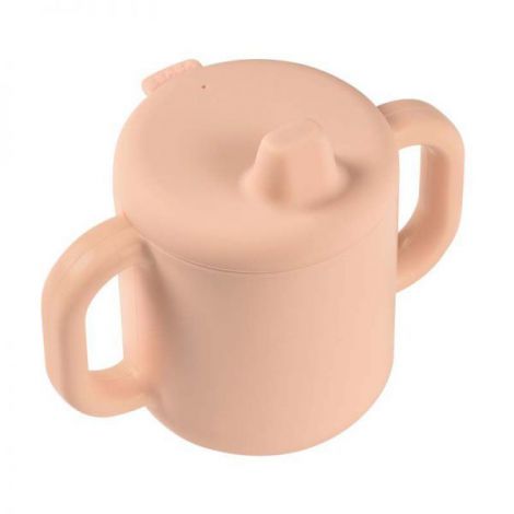 Set de masa silicon cu cana Beaba Old Pink - poza 2