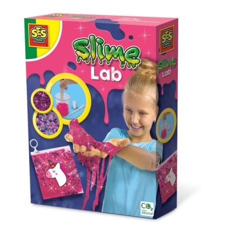 Set de mixat slime roz cu sclipici si margele - Unicorn - poza 1