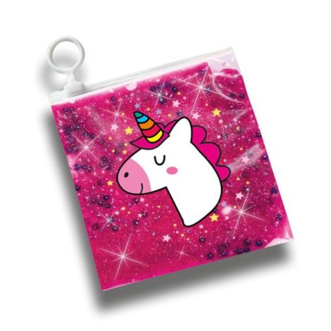 Set de mixat slime roz cu sclipici si margele - Unicorn - poza 2
