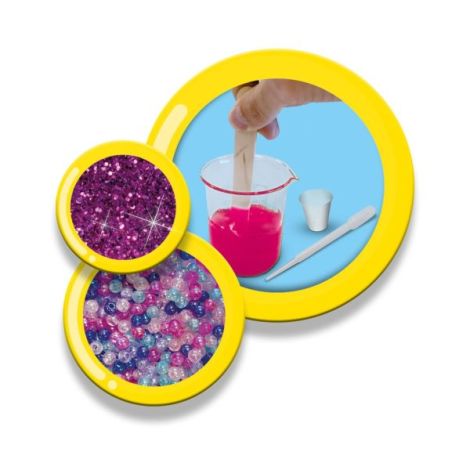 Set de mixat slime roz cu sclipici si margele - Unicorn - poza 4
