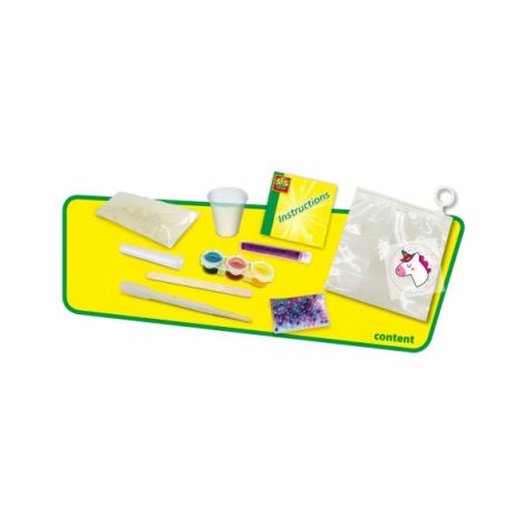 Set de mixat slime roz cu sclipici si margele - Unicorn - poza 5