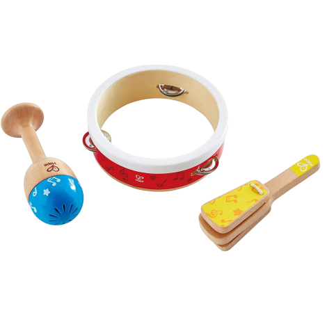 Set De Percutie Junior cu tamburina, maraca si clapeta, 12 luni+, Hape E0615 - poza 1