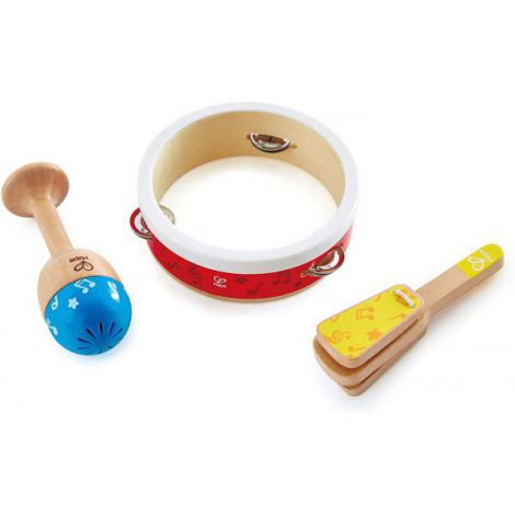 Set De Percutie Junior cu tamburina, maraca si clapeta, 12 luni+, Hape E0615 - poza 3