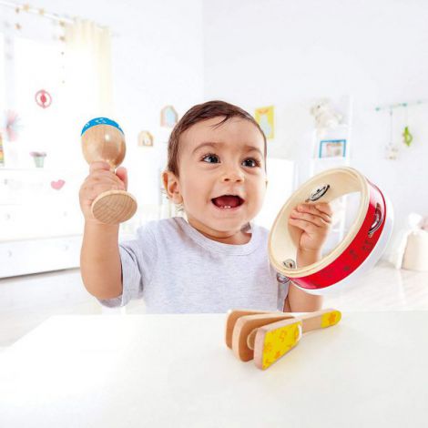 Set De Percutie Junior cu tamburina, maraca si clapeta, 12 luni+, Hape E0615 - poza 5