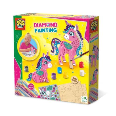 Set de pictura pentru copii cu diamante adezive si unicorn - poza 1