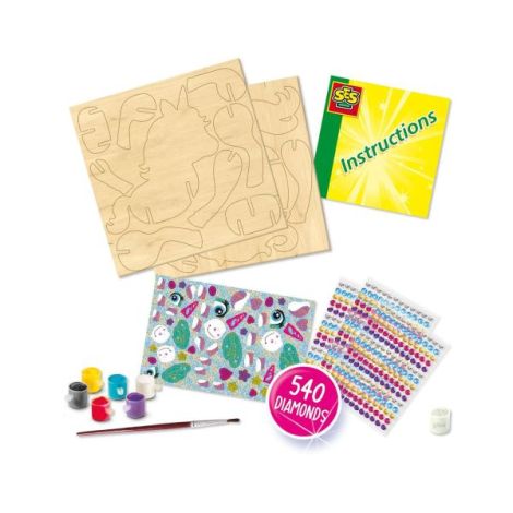 Set de pictura pentru copii cu diamante adezive si unicorn - poza 2