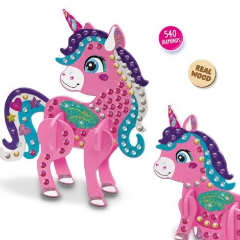 Set de pictura pentru copii cu diamante adezive si unicorn - poza 4