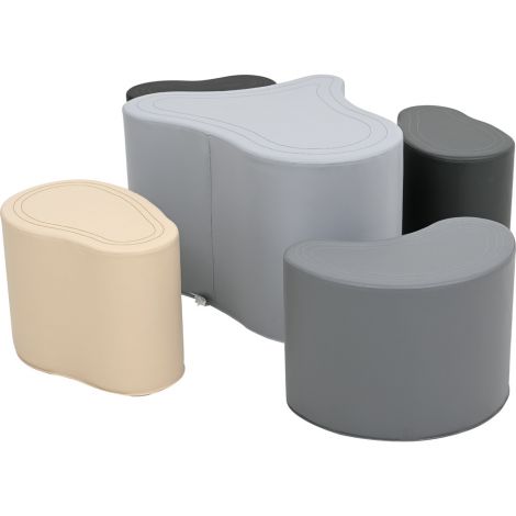Set de pufuri LO3 masa si scaune, nuante gri-bej, gradinita si scoala - poza 2