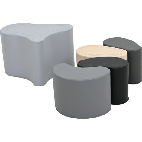 Set de pufuri LO3 masa si scaune, nuante gri-bej, gradinita si scoala - poza 3