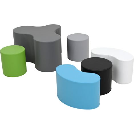 Set de pufuri LO4 masa si scaune, nuante albastru-gri-verde, gradinita si scoala - poza 3