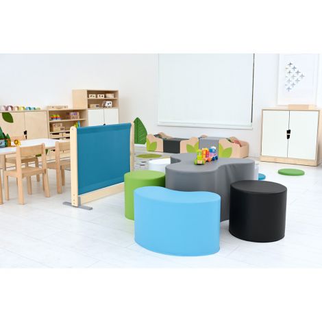 Set de pufuri LO4 masa si scaune, nuante albastru-gri-verde, gradinita si scoala - poza 4