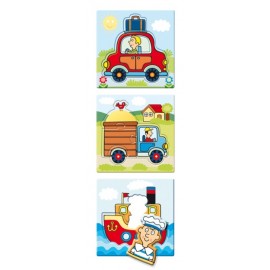 Set de puzzle-uri – vehicule (3-5 piese) - poza 2
