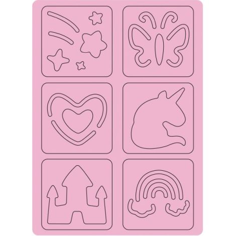 Set de razuit cu sabloane - Unicorni - poza 3