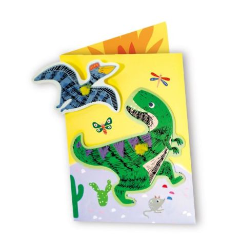 Set de razuit si realizat Felicitari - Dinozauri - poza 2