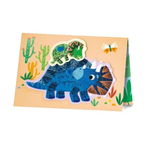 Set de razuit si realizat Felicitari - Dinozauri - poza 3